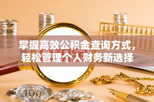 西港掌握高效公积金查询方式，轻松管理个人财务新选择